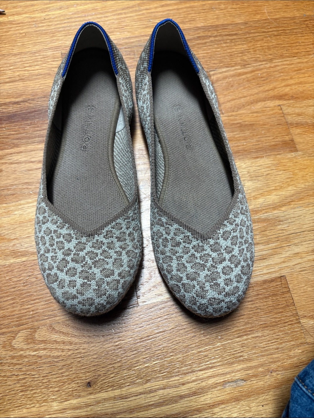 Rothy’s  Women's Taupe Leopard Knit Ballet Flats